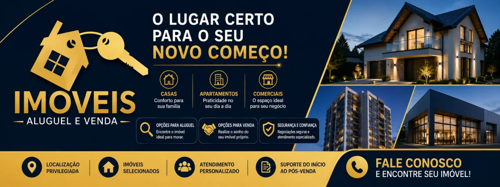 Imóveis Aluguel e Venda: o lugar certo para o seu novo começo — casas, apartamentos e comerciais