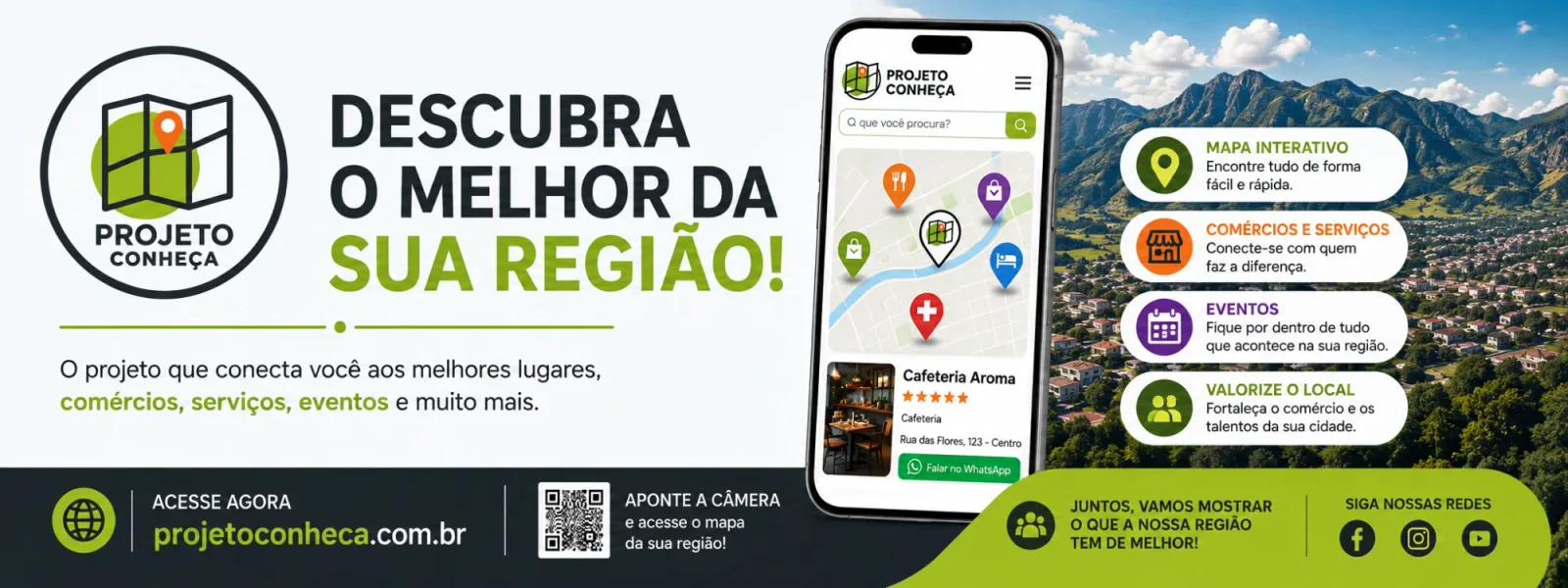 Projeto Conheça: descubra o melhor da sua região — busca inteligente, informações completas, contato direto e valorização do comércio local